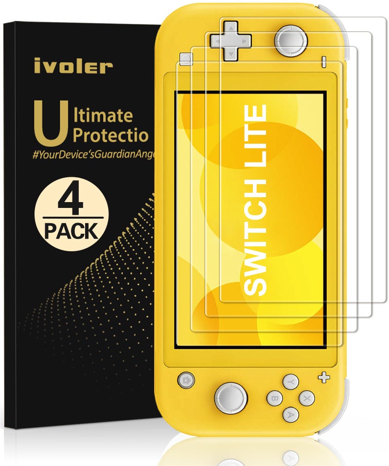 ivoler 4-Pack Screen Protector Tempered Glass for Nintendo Switch Lite, Transparent HD,High Definition,Clear Anti-Scratch with Anti-Fingerprint Bubble-Free Fit Switch Lite 2019 - Image 1